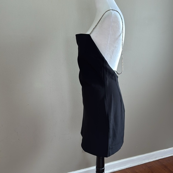 NBD Revolve Renata Rhinestone Straps Backless Mini Black Party Dress Size M - Picture 7 of 13